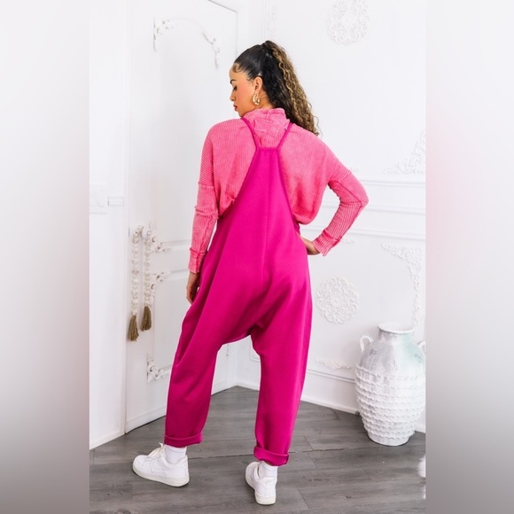 Vibrant Pink Women's Jumpsuit - Picture 6 of 6